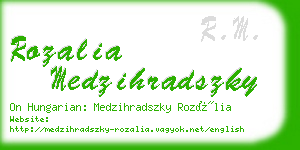 rozalia medzihradszky business card